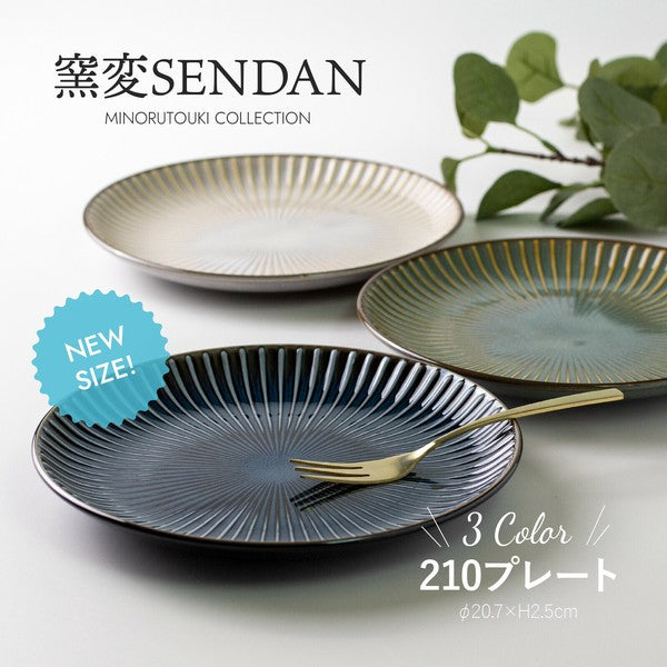 日本製 窯變 SENDAN 淺盤 21cm | 平盤 陶瓷盤 義大利麵盤 圓盤 美濃燒 盤子