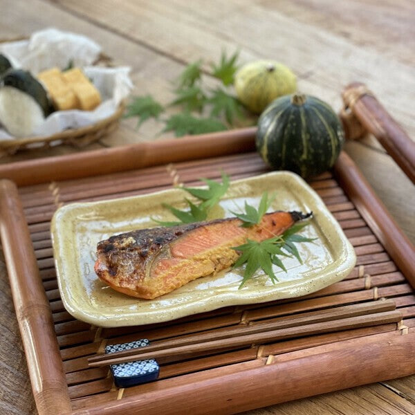 日本製 美濃燒 經典四色角皿 | 方盤 魚盤 燒物 烤物 居酒屋 串炸盤 小菜 前菜盤
