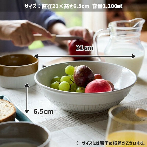 日本 TAMAKI 雙色線條大容量碗 1100ml | 耐熱 可疊放 拉麵碗 大碗公