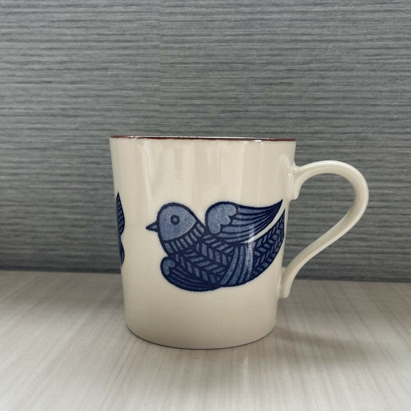 日本製 ARDEA 美濃燒 輕量馬克杯 | 北歐風 花與鳥 咖啡杯 水杯
