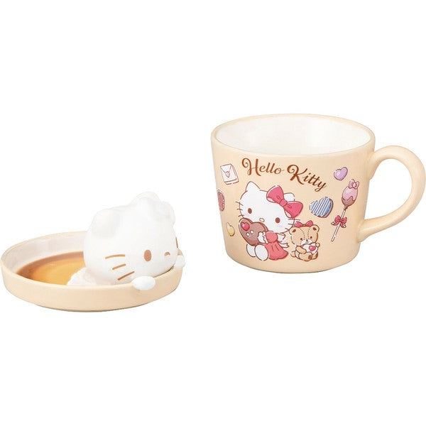 日本 正版三麗鷗 Sanrio 立體拉花造型馬克杯 | 陶瓷杯 把手杯 拉花杯蓋 美樂蒂 酷洛米