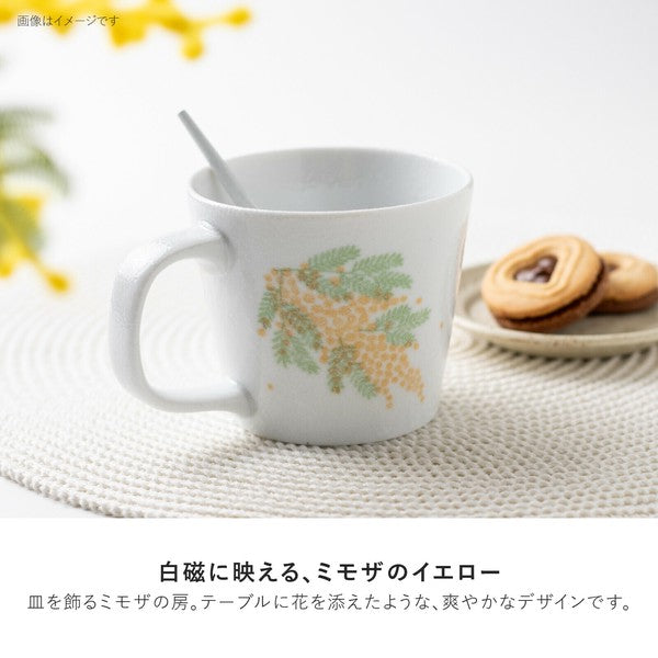 日本製 美濃燒 mimosa 含羞草馬克杯 325ml | 陶瓷杯 茶杯 咖啡杯