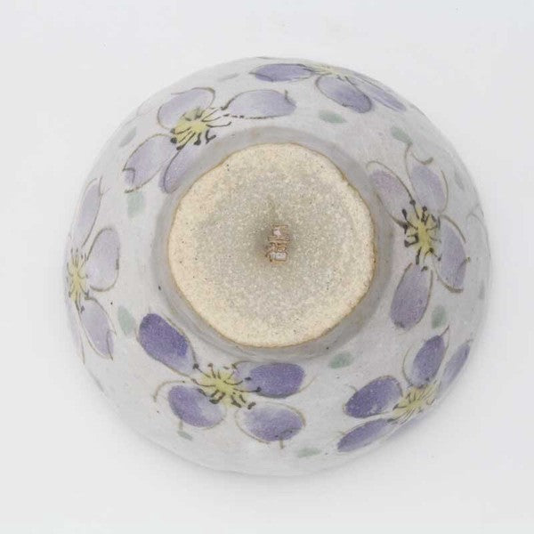 櫻花碗 日本製 春日粉引櫻花陶碗 粉 紫 11.2cm|瀨戸燒 日式碗 古早碗 舞陶館 陶瓷碗 飯碗 碗