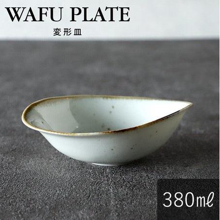 日本製 美濃燒 白色綠邊橢圓碗|陶瓷碗 咖哩碗 甜湯碗 380ml - 富士通販