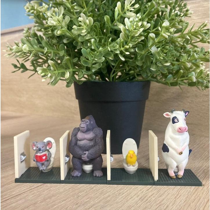 日本海洋堂扭蛋| 全4款,佐藤邦雄的動物們 廁所篇 - 無尾熊、大猩猩、鸚鵡、乳牛 - 富士通販