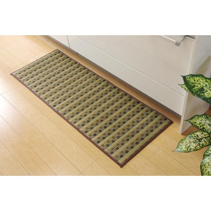 日本製草蓆廚房地墊(43x120cm) |防滑處理、耐髒免清洗 - 富士通販
