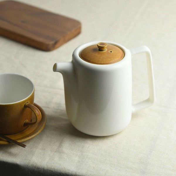 日本製 美濃燒 Miyama 深山 bico 焦糖奶油茶壺 | 含濾茶網 咖啡壺 茶壺