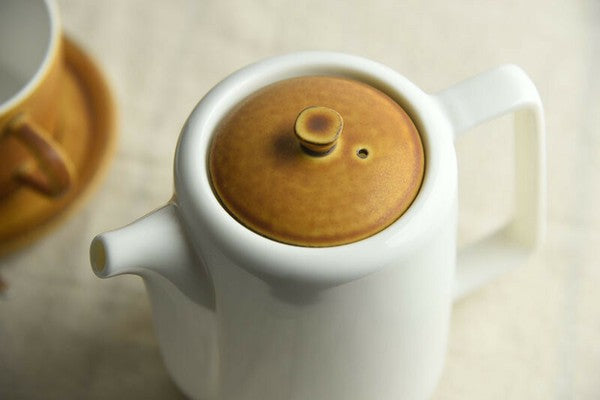 日本製 美濃燒 Miyama 深山 bico 焦糖奶油茶壺 | 含濾茶網 咖啡壺 茶壺
