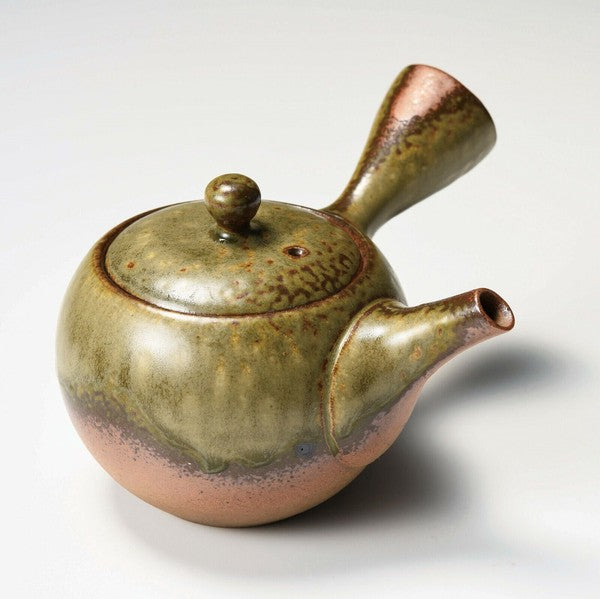日本製 天然木灰釉急須壺 | 一心丸急須 圓形茶壺 橫手急須 日本茶壺 泡茶壺