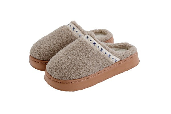 Tirol Cozy 厚底毛絨室內拖鞋 23–24.5cm|日系居家拖鞋 室內鞋 輕量防滑 暖腳拖 保暖拖鞋