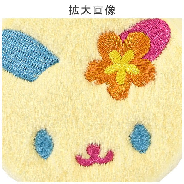 【三麗鷗】圓形刺繡雙面隨身鏡 附登山扣|日常補妝鏡 放大鏡 毛絨隨身鏡 包包掛飾