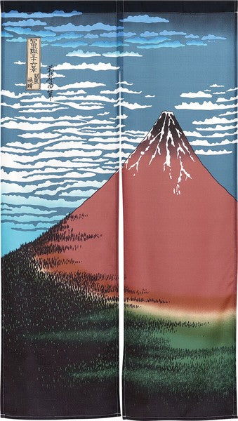 日式和風居家玄關隔簾 85×150cm 和風門簾 葛飾北斎 富士山|富士山門簾 門簾兩片式 廚房門簾
