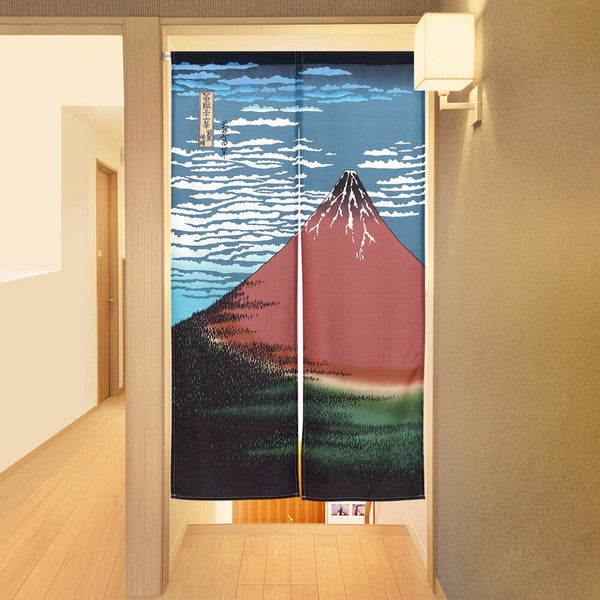 日式和風居家玄關隔簾 85×150cm 和風門簾 葛飾北斎 富士山|富士山門簾 門簾兩片式 廚房門簾