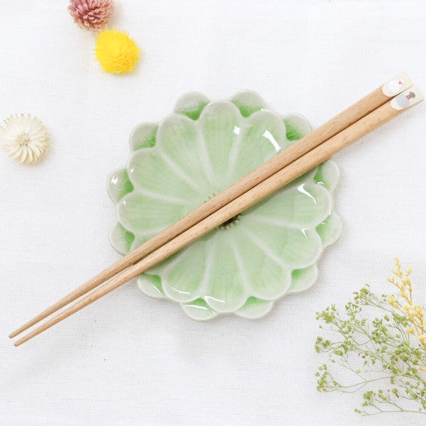 日本製 田中箸店 文鳥圖案天然木筷22.5cm|木筷 筷子 爪哇禾雀 兒童筷子