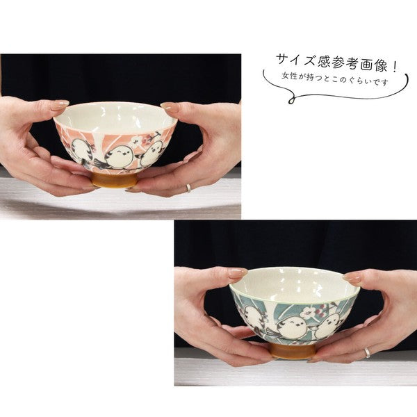 日本製 美濃燒 白腹山雀圖案飯碗 大中兩尺寸|陶瓷飯碗 丼飯碗 湯碗