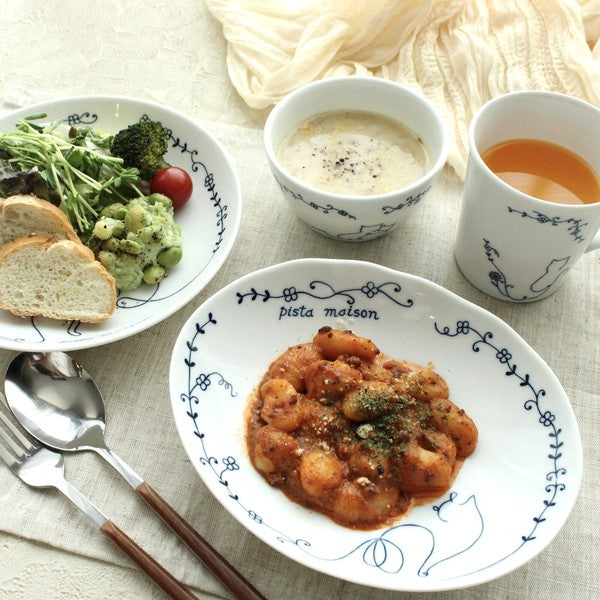 日本製 美濃燒 Ameri cat 貓咪手繪風陶瓷餐具系列|早午餐盤 湯碗 咖啡杯 湯杯
