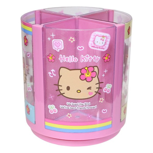 日本 三麗鷗 Hello Kitty 四格可拆卸旋轉筆筒|360度旋轉 造型筆筒
