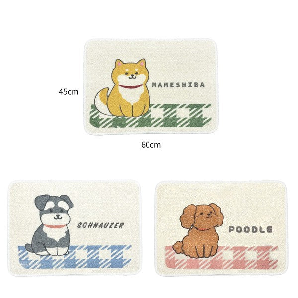 日本製 可水洗地墊 約45×60cm 貴賓犬柴犬雪納瑞|廚房地墊 玄關墊 浴室墊 防滑墊