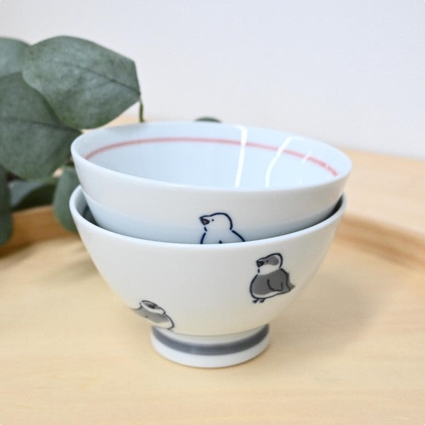 日本製 corottori 小鳥圖案飯碗|日常質感陶瓷飯碗 茶碗 居家餐具 可微波 洗碗機適用