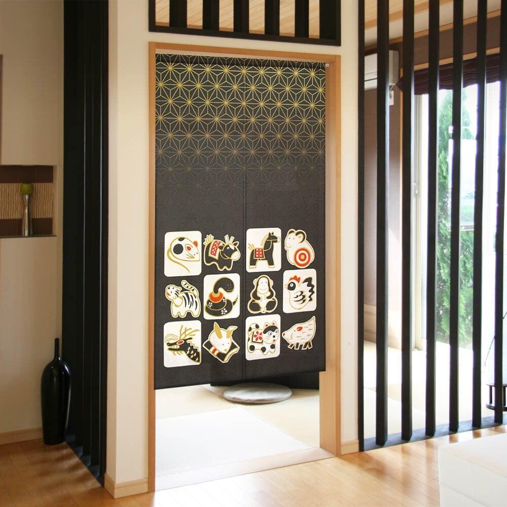 日本製十二生肖85x150cm門簾| 新年布置裝飾掛簾 - 富士通販