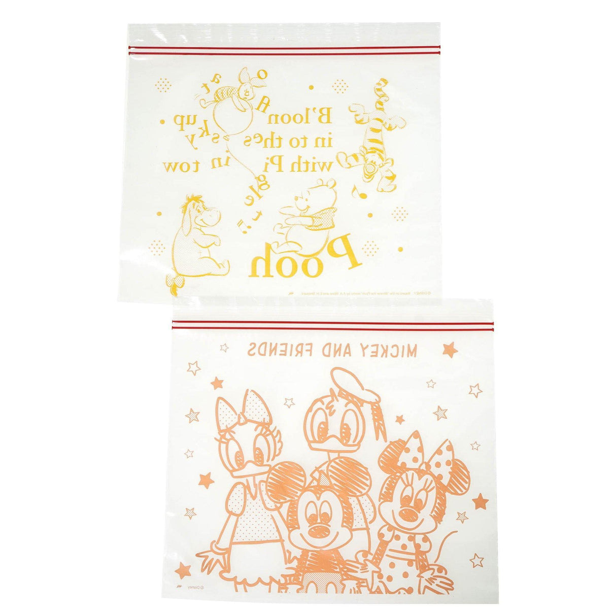 日本Disney迪士小熊維尼|米奇食品保存透明夾鏈袋 - 富士通販