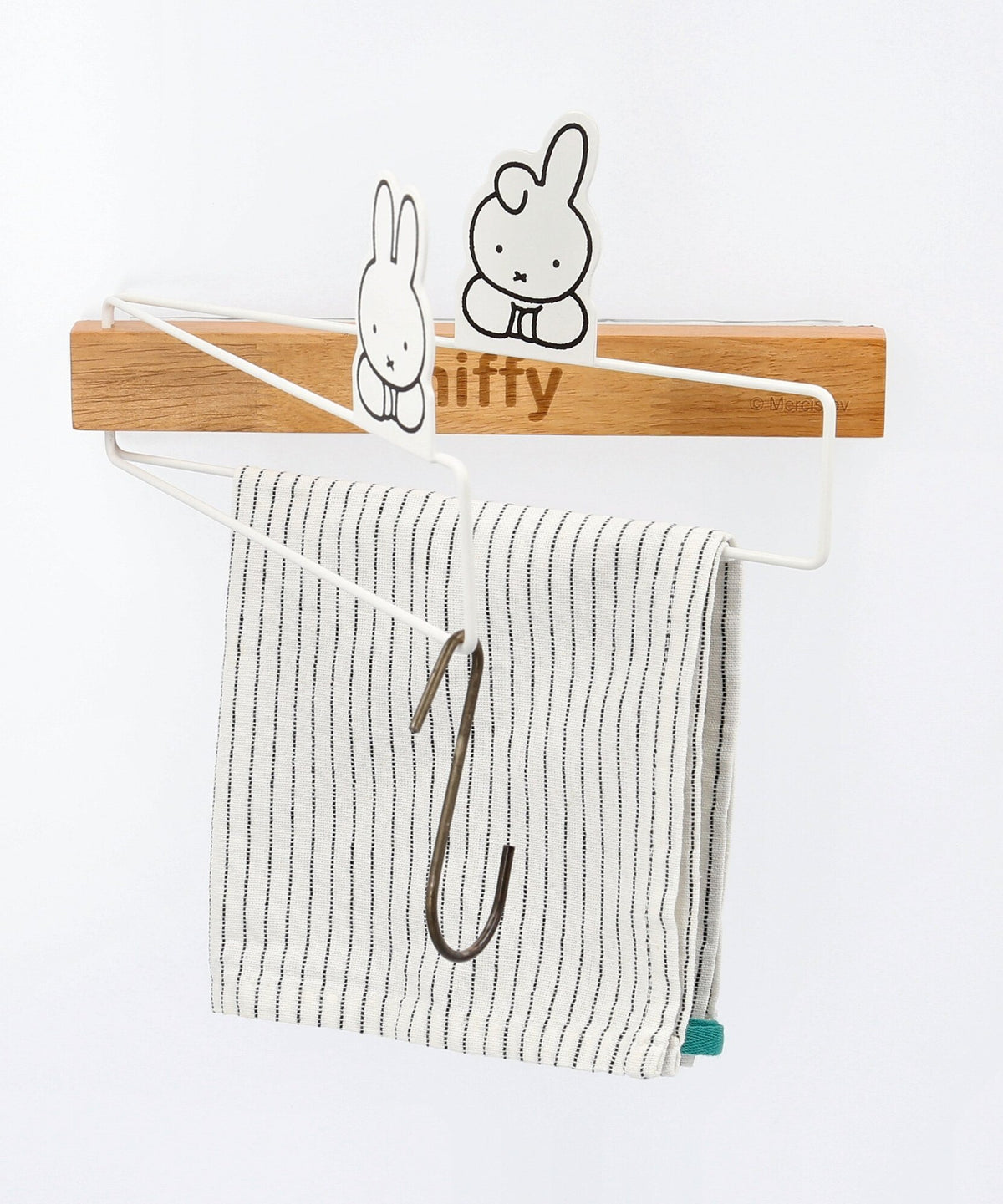 日本 miffy 米飛兔 磁吸折疊擦手巾毛巾掛架|可折疊 廚房吊掛架 毛巾架 抹布架