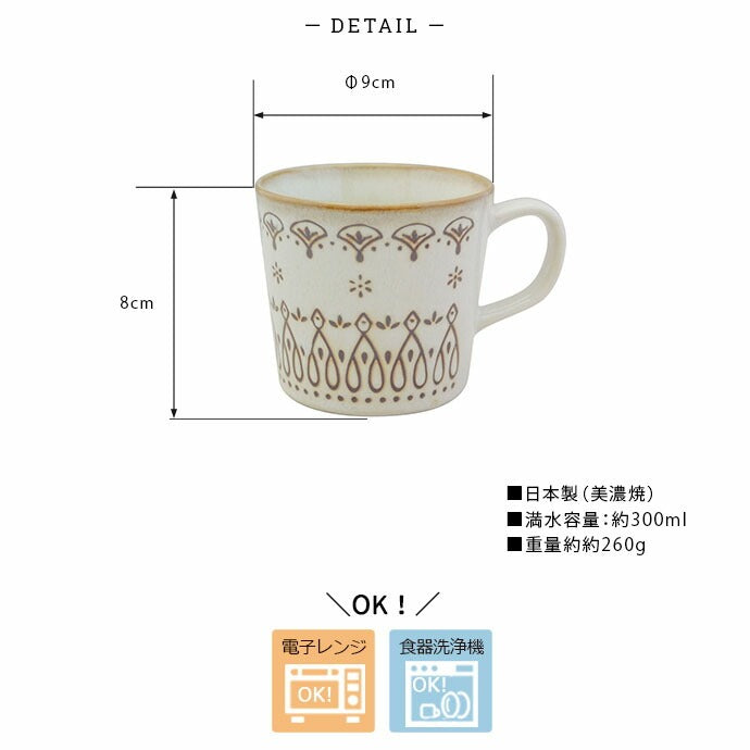 日本製 日式質感蕾絲細線馬克杯 300ml|四色可選 陶瓷馬克杯 咖啡杯 陶瓷杯