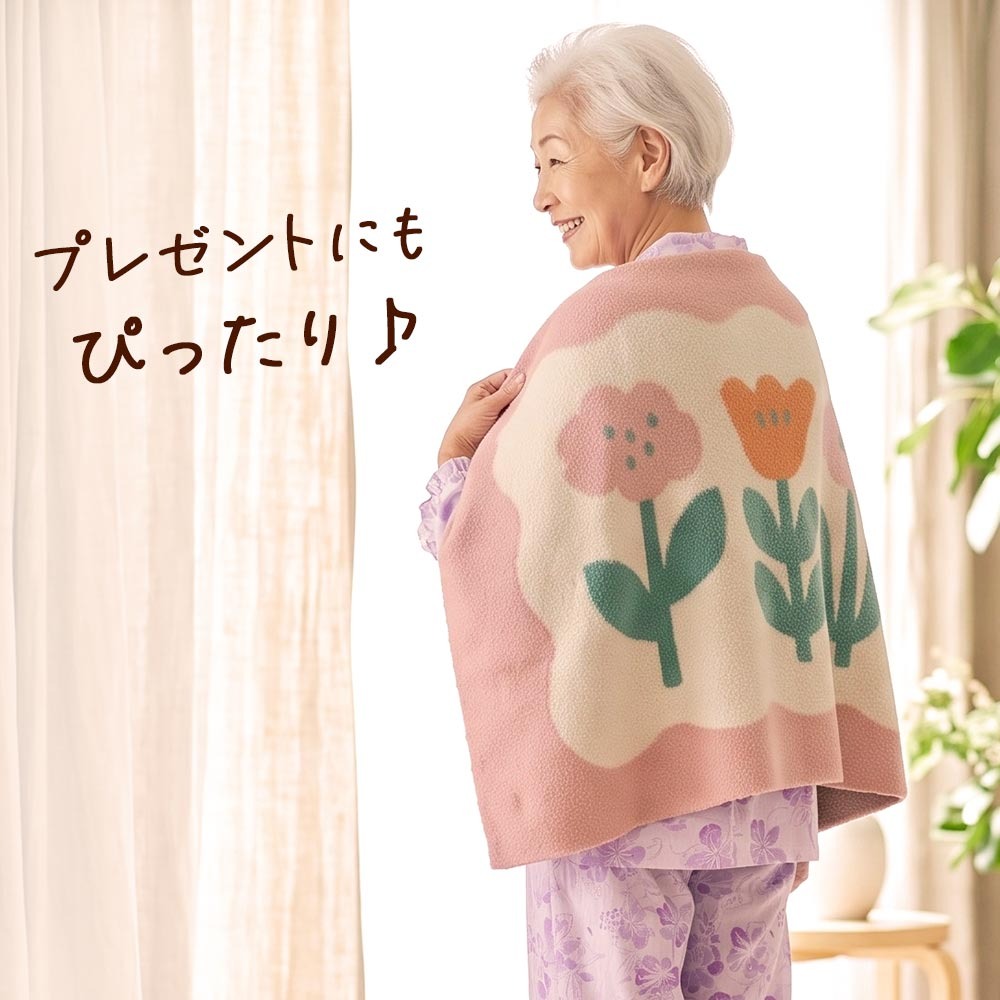 日本 BISQUE 可愛造型針織毯 花朵 貓咪 狗狗|小毛毯 午睡毯 懶人毯