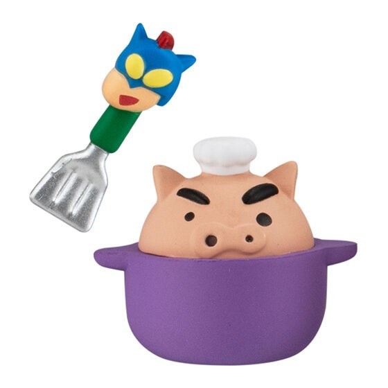 日本 BANDAI 萬代 蠟筆小新料理公仔 扭蛋 公仔 模型 小新 小白 動感超人