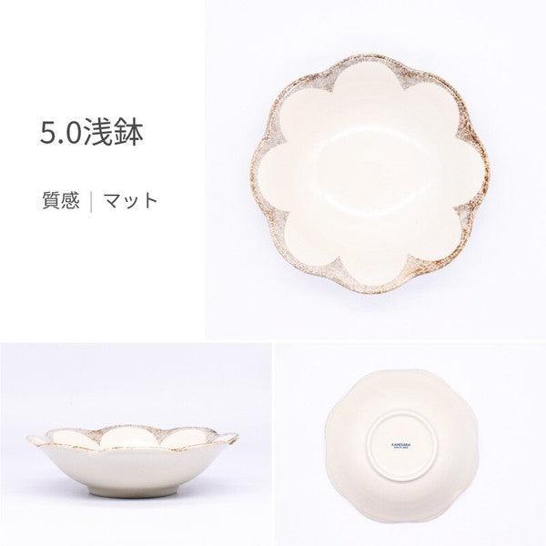 日本製 美濃燒 茉莉花 造型陶瓷盤子|大盤子 深盤 淺盤 小盤子 湯麵碗 - 富士通販