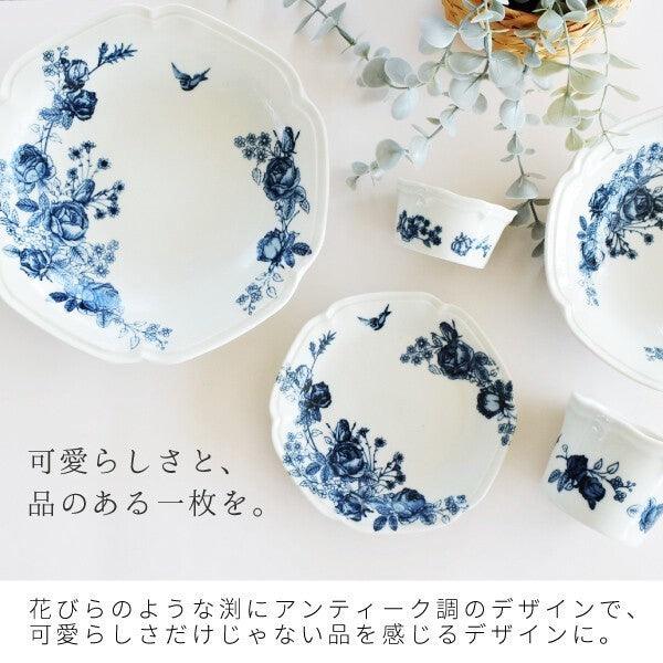 日本製 美濃燒 古典玫瑰 造型陶瓷餐盤|水果盤 義大利麵盤 優格碗 沙拉碗 早餐盤 - 富士通販