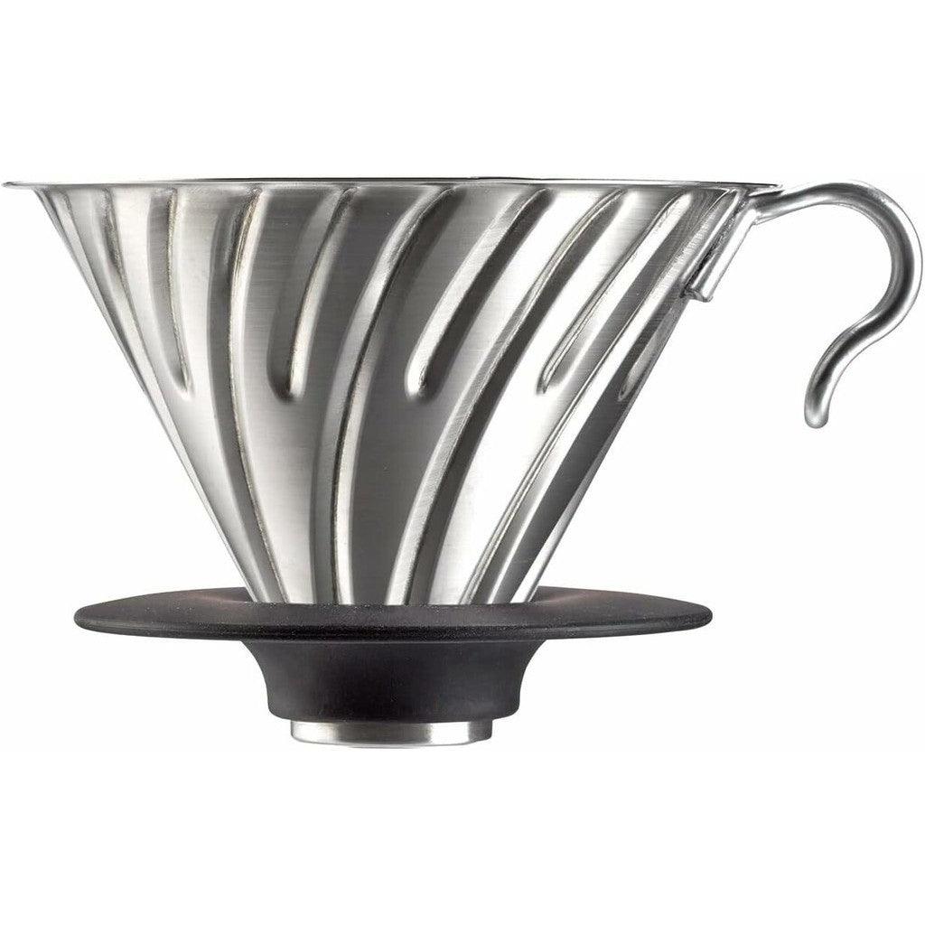 日本製 Hario V60 戶外用不鏽鋼咖啡濾杯 1-4杯份 銀色|濾杯 咖啡濾網 咖啡濾器