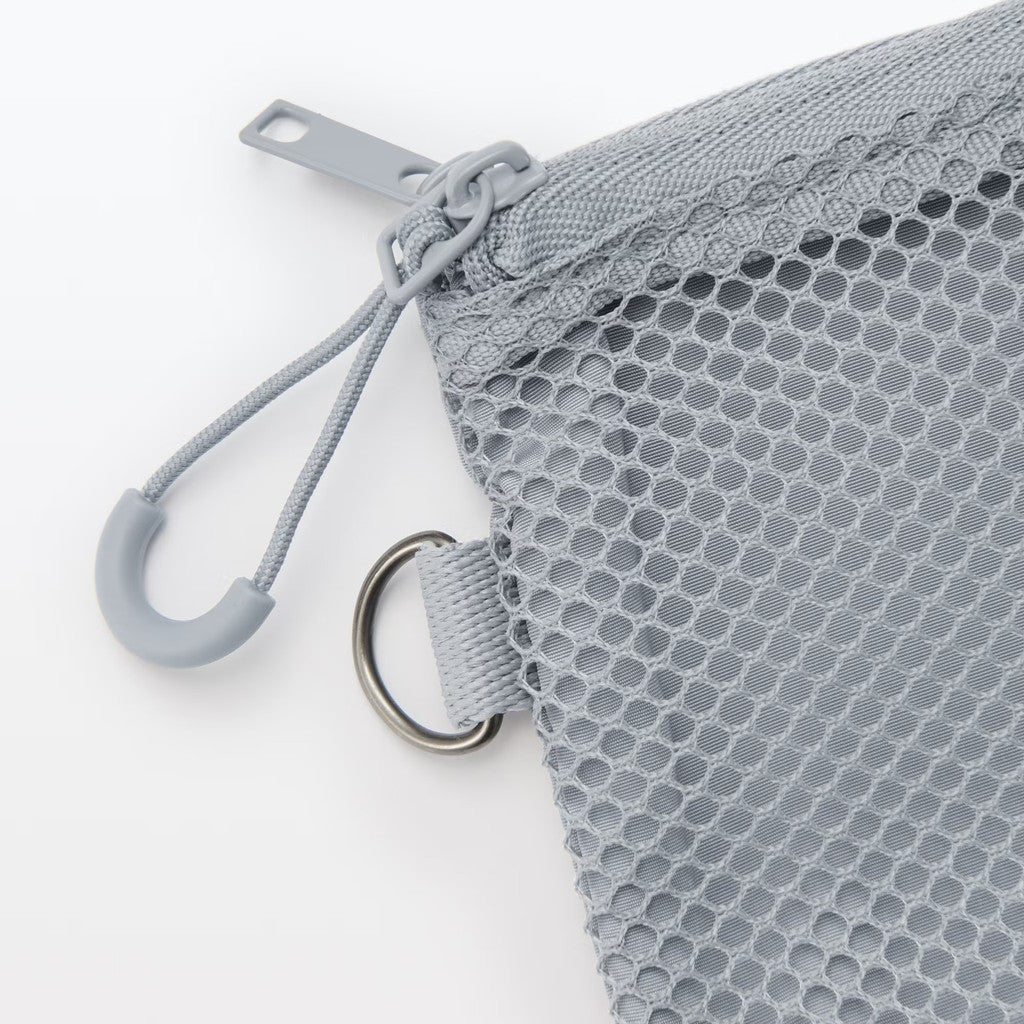 日本 無印良品 MUJI 聚酯纖維雙拉鏈包S 零錢包 雙層零錢包 小收納包