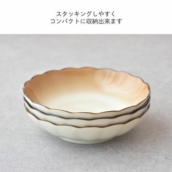 日本製 透明十草陶瓷深盤 20.9cm|水果盤 沙拉盤 涼麵盤