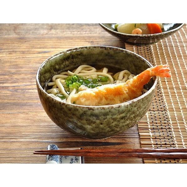 日本製 美濃燒 深綠色窯禦蓋飯碗 16cm|丼飯碗 拉麵碗 碗公