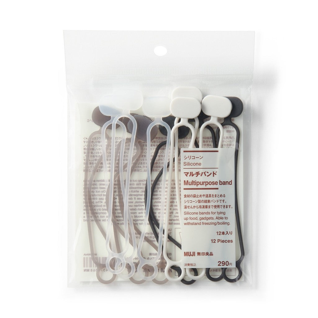 日本 無印良品 多功能矽膠束帶 12入 束線帶 束帶條 矽膠束帶 電線收納 理線器