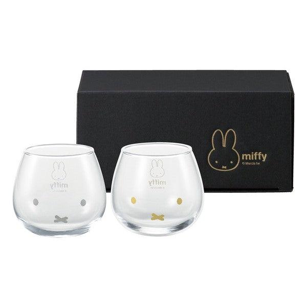 日本製 Miffy 透明玻璃對杯組 320mL|結婚禮物 玻璃水杯 飲料杯 牛奶杯