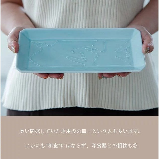 日本製 COTORIRO 波佐見燒 小鳥長盤 23.5cm | 方盤 長盤 魚盤 長皿