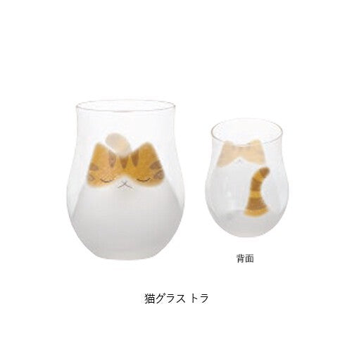 日本製 ADERIA 石塚硝子 手工貼花工藝貓咪玻璃杯 340ml|水杯 飲料杯