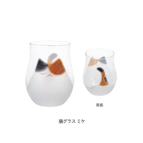 日本製 ADERIA 石塚硝子 手工貼花工藝貓咪玻璃杯 340ml|水杯 飲料杯