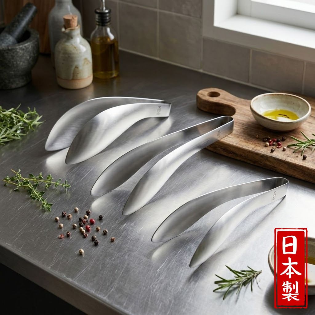 日本製 AUX Leye 不銹鋼 不沾手 食物夾 | 弧形設計輕鬆好夾