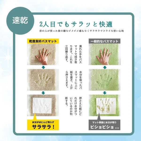 日本製 OKA 乾度良好吸水速乾地墊 抗菌防臭加工 40×55cm|浴室地墊 玄關地墊 腳踏墊