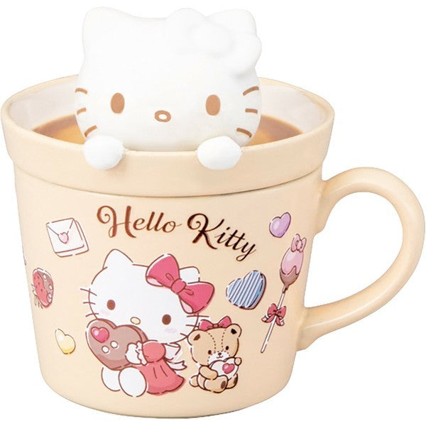 日本 正版三麗鷗 Sanrio 立體拉花造型馬克杯 | 陶瓷杯 把手杯 拉花杯蓋 美樂蒂 酷洛米