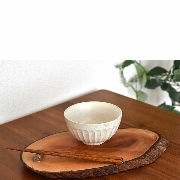 日本製 美濃燒 SHINOGI 白釉直紋造型碗 | 陶瓷碗 飯碗 拉麵碗 湯碗