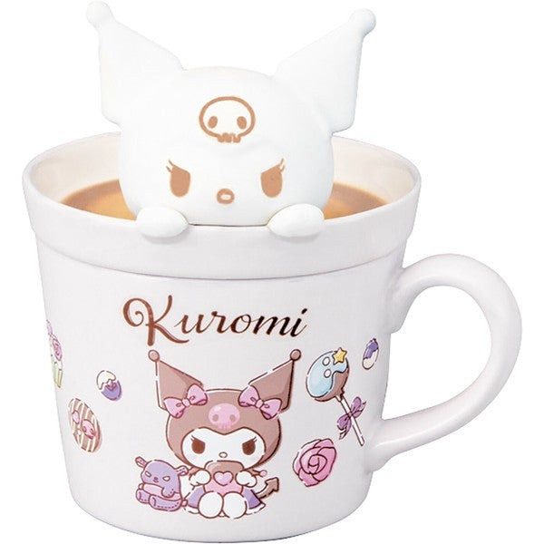 日本 正版三麗鷗 Sanrio 立體拉花造型馬克杯 | 陶瓷杯 把手杯 拉花杯蓋 美樂蒂 酷洛米