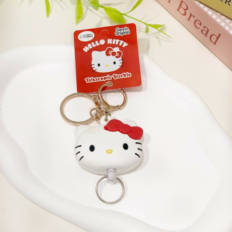 日本 正版三麗鷗 矽膠伸縮鑰匙圈 | Sanrio 易拉扣 鑰匙扣 酷洛米 美樂蒂 凱蒂貓