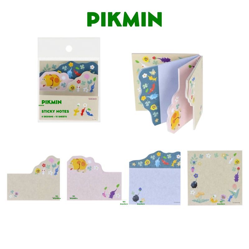 日本 皮克敏 Pikmin 可愛文具 漸層式造型便條貼&防翻頁M型書夾|書夾 樂譜夾 便利貼 便條紙