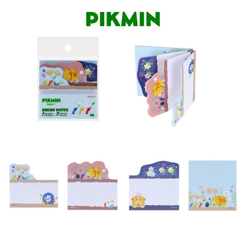 日本 皮克敏 Pikmin 可愛文具 漸層式造型便條貼&防翻頁M型書夾|書夾 樂譜夾 便利貼 便條紙