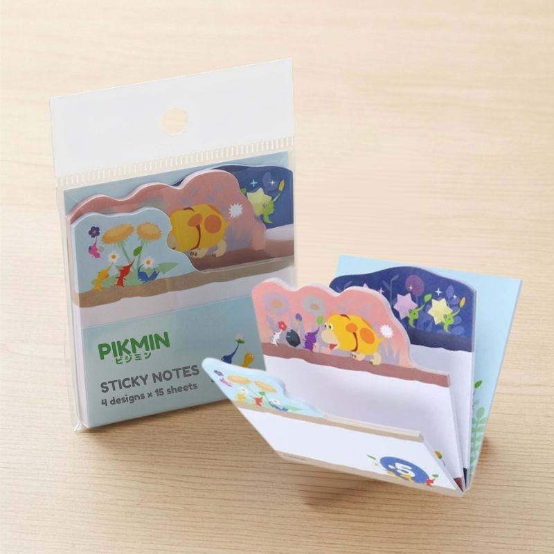 日本 皮克敏 Pikmin 可愛文具 漸層式造型便條貼&防翻頁M型書夾|書夾 樂譜夾 便利貼 便條紙
