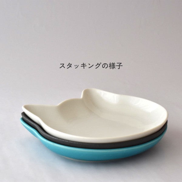 日本製 貓咪剪影造型 陶瓷 大餐盤 三色可選|日常餐桌 咖哩盤 義大利麵盤 貓咪餐具 質感陶瓷盤 盤子